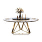 Marble Dining Table Traditional Luxury Round Dining Site Table with Turntable Black Gold 47.2"L x 47.2"W x 29.5"H Clearhalo ' dining_table' 'Dining Tables & Seating' 'Dining Tables' 'furn' 'furn_dining_table' 'Furniture' 'furniture_dining_table' 'Kitchen & Dining Furniture' 'kitchen&dining_furn' 'kitchen' 'kitchen_dining_table' 4450836