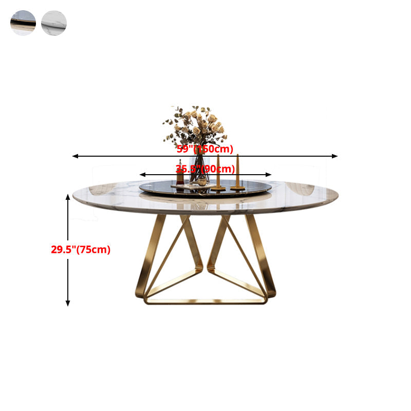 Marble Dining Table Traditional Luxury Round Dining Site Table with Turntable Clearhalo ' dining_table' 'Dining Tables & Seating' 'Dining Tables' 'furn' 'furn_dining_table' 'Furniture' 'furniture_dining_table' 'Kitchen & Dining Furniture' 'kitchen&dining_furn' 'kitchen' 'kitchen_dining_table' 4450845