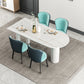 Free Form Sintered Stone White Dining Table Simplicity 3 Legs Table for Dining Room Stone 55.1"L x 27.6"W x 29.5"H Without Chairs Clearhalo ' dining_table' 'Dining Tables & Seating' 'Dining Tables' 'furn' 'furn_dining_table' 'Furniture' 'furniture_dining_table' 'Kitchen & Dining Furniture' 'kitchen&dining_furn' 'kitchen' 'kitchen_dining_table' 4450851