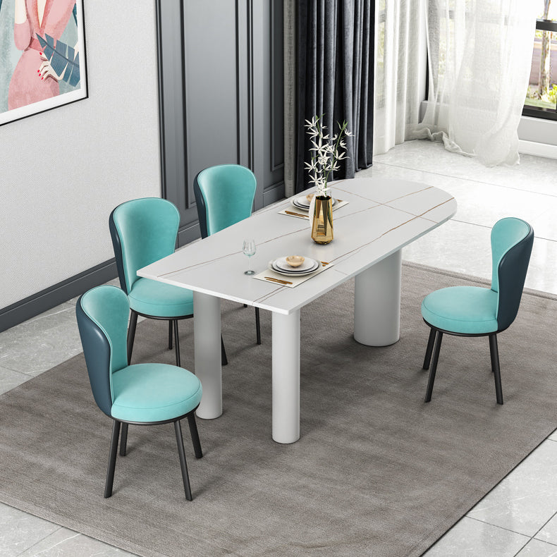 Free Form Sintered Stone White Dining Table Simplicity 3 Legs Table for Dining Room Stone 47.2"L x 23.6"W x 29.5"H Without Chairs Clearhalo ' dining_table' 'Dining Tables & Seating' 'Dining Tables' 'furn' 'furn_dining_table' 'Furniture' 'furniture_dining_table' 'Kitchen & Dining Furniture' 'kitchen&dining_furn' 'kitchen' 'kitchen_dining_table' 4450853