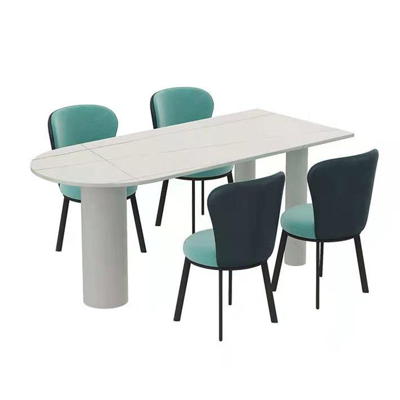 Free Form Sintered Stone White Dining Table Simplicity 3 Legs Table for Dining Room Clearhalo ' dining_table' 'Dining Tables & Seating' 'Dining Tables' 'furn' 'furn_dining_table' 'Furniture' 'furniture_dining_table' 'Kitchen & Dining Furniture' 'kitchen&dining_furn' 'kitchen' 'kitchen_dining_table' 4450856