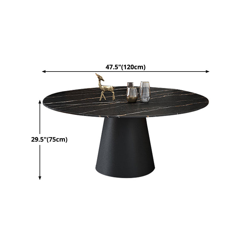 Modern Style Round Furniture Stone Dining Site Table with Pedestal Base Clearhalo ' dining_table' 'Dining Tables & Seating' 'Dining Tables' 'furn' 'furn_dining_table' 'Furniture' 'furniture_dining_table' 'Kitchen & Dining Furniture' 'kitchen&dining_furn' 'kitchen' 'kitchen_dining_table' 4450871