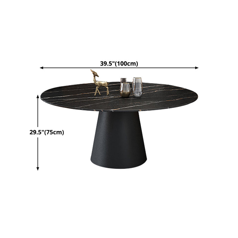 Modern Style Round Furniture Stone Dining Site Table with Pedestal Base Clearhalo ' dining_table' 'Dining Tables & Seating' 'Dining Tables' 'furn' 'furn_dining_table' 'Furniture' 'furniture_dining_table' 'Kitchen & Dining Furniture' 'kitchen&dining_furn' 'kitchen' 'kitchen_dining_table' 4450876
