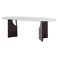 Modern Indoor Wood Table for Restaurant Oval Dining Table with Double Pedestal Base White Without Chairs Clearhalo ' dining_table' 'Dining Tables & Seating' 'Dining Tables' 'furn' 'furn_dining_table' 'Furniture' 'furniture_dining_table' 'Kitchen & Dining Furniture' 'kitchen&dining_furn' 'kitchen' 'kitchen_dining_table' 4450904