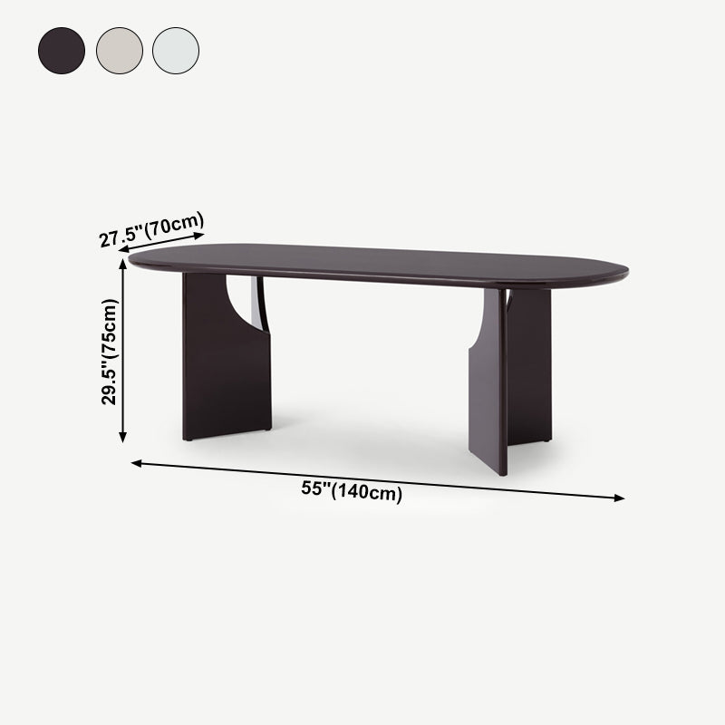 Modern Indoor Wood Table for Restaurant Oval Dining Table with Double Pedestal Base Clearhalo ' dining_table' 'Dining Tables & Seating' 'Dining Tables' 'furn' 'furn_dining_table' 'Furniture' 'furniture_dining_table' 'Kitchen & Dining Furniture' 'kitchen&dining_furn' 'kitchen' 'kitchen_dining_table' 4450906