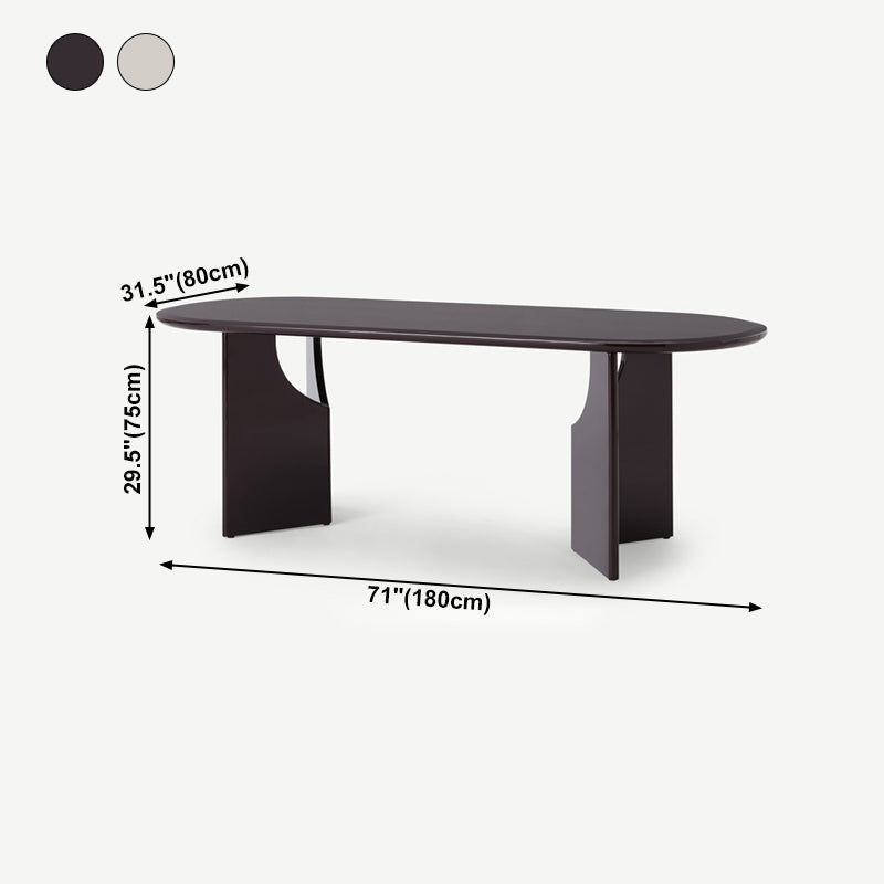 Modern Indoor Wood Table for Restaurant Oval Dining Table with Double Pedestal Base Clearhalo ' dining_table' 'Dining Tables & Seating' 'Dining Tables' 'furn' 'furn_dining_table' 'Furniture' 'furniture_dining_table' 'Kitchen & Dining Furniture' 'kitchen&dining_furn' 'kitchen' 'kitchen_dining_table' 4450908