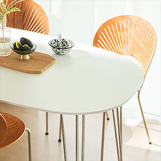 Sintered Stone Modern White Table for Restaurant Oval Dining Table with 4 Legs Clearhalo ' dining_table' 'Dining Tables & Seating' 'Dining Tables' 'furn' 'furn_dining_table' 'Furniture' 'furniture_dining_table' 'Kitchen & Dining Furniture' 'kitchen&dining_furn' 'kitchen' 'kitchen_dining_table' 4450961