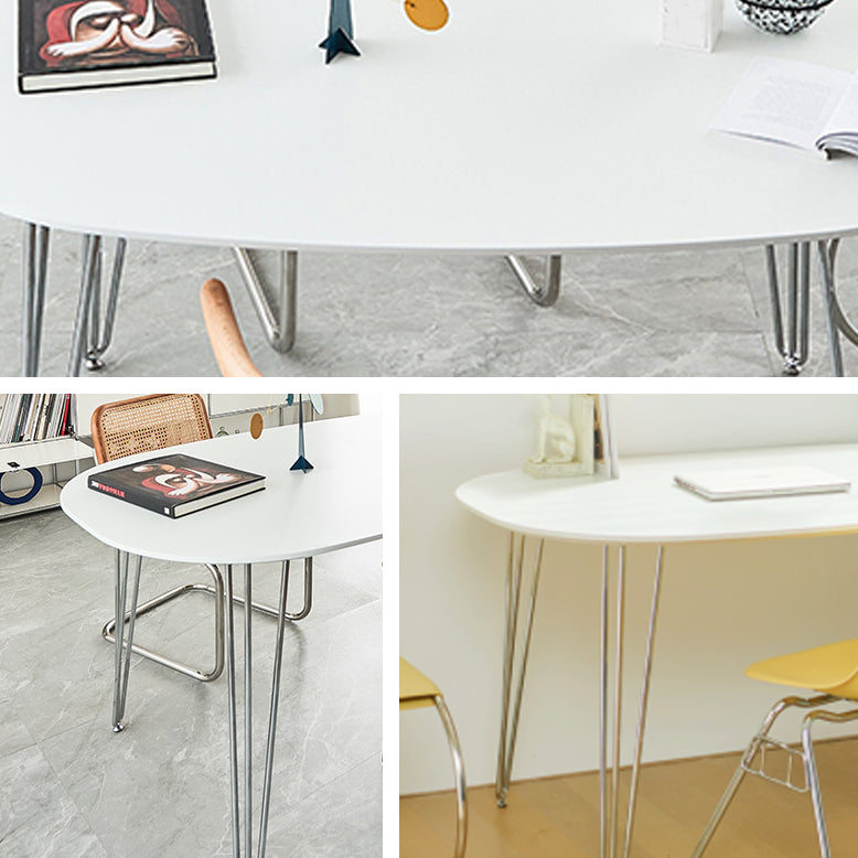 Sintered Stone Modern White Table for Restaurant Oval Dining Table with 4 Legs Clearhalo ' dining_table' 'Dining Tables & Seating' 'Dining Tables' 'furn' 'furn_dining_table' 'Furniture' 'furniture_dining_table' 'Kitchen & Dining Furniture' 'kitchen&dining_furn' 'kitchen' 'kitchen_dining_table' 4450962