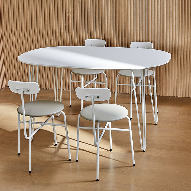Sintered Stone Modern White Table for Restaurant Oval Dining Table with 4 Legs Clearhalo ' dining_table' 'Dining Tables & Seating' 'Dining Tables' 'furn' 'furn_dining_table' 'Furniture' 'furniture_dining_table' 'Kitchen & Dining Furniture' 'kitchen&dining_furn' 'kitchen' 'kitchen_dining_table' 4450965
