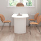 Modern Standard Sintered Stone Dining Table White Dining Table with Double Pedestal Base Free Form 55.1"L x 31.5"W x 29.5"H Without Chairs Clearhalo ' dining_table' 'Dining Tables & Seating' 'Dining Tables' 'furn' 'furn_dining_table' 'Furniture' 'furniture_dining_table' 'Kitchen & Dining Furniture' 'kitchen&dining_furn' 'kitchen' 'kitchen_dining_table' 4450996