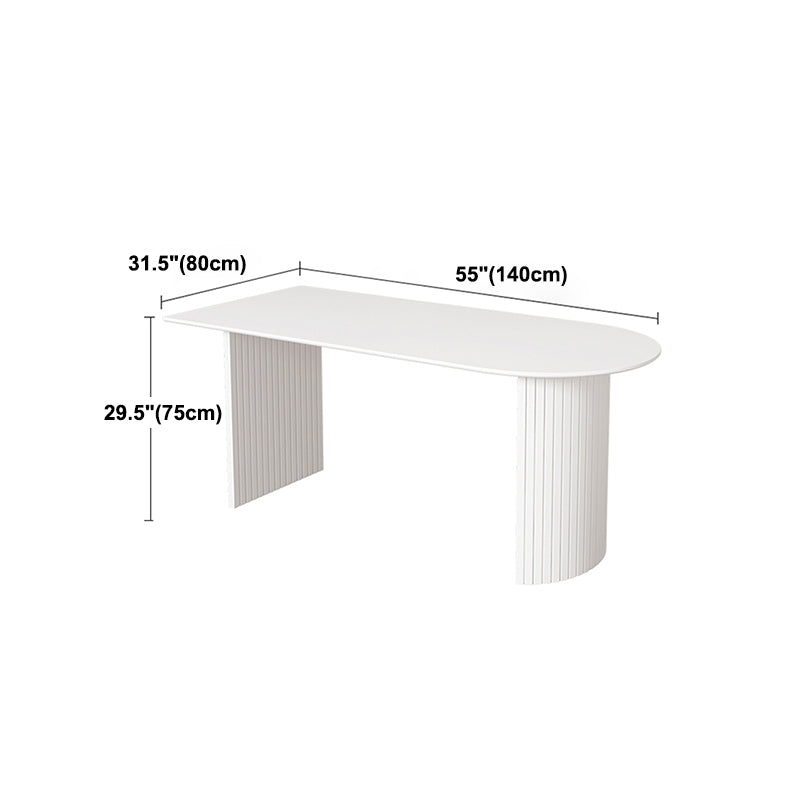 Modern Standard Sintered Stone Dining Table White Dining Table with Double Pedestal Base Clearhalo ' dining_table' 'Dining Tables & Seating' 'Dining Tables' 'furn' 'furn_dining_table' 'Furniture' 'furniture_dining_table' 'Kitchen & Dining Furniture' 'kitchen&dining_furn' 'kitchen' 'kitchen_dining_table' 4451004