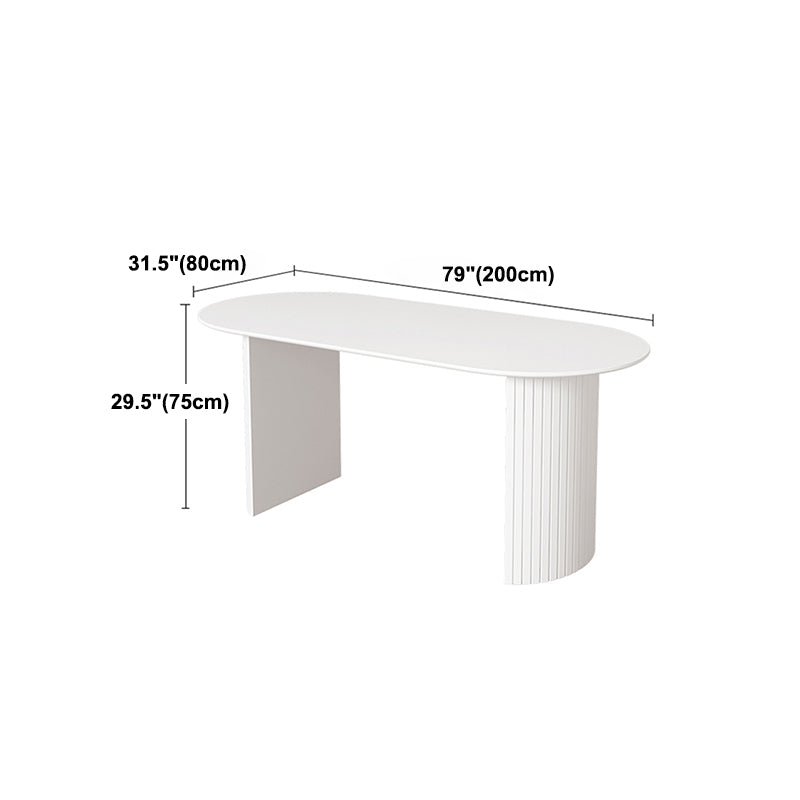 Modern Standard Sintered Stone Dining Table White Dining Table with Double Pedestal Base Clearhalo ' dining_table' 'Dining Tables & Seating' 'Dining Tables' 'furn' 'furn_dining_table' 'Furniture' 'furniture_dining_table' 'Kitchen & Dining Furniture' 'kitchen&dining_furn' 'kitchen' 'kitchen_dining_table' 4451011