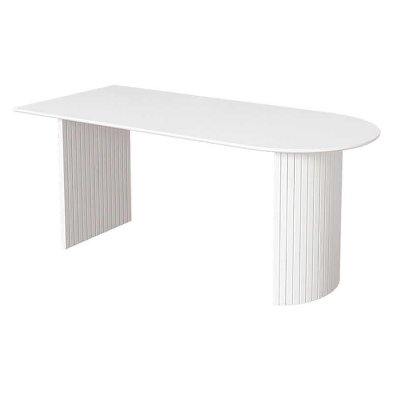 Modern Style Dining Table White Double Pedestal Dining Table for Home Use Slate Without Chairs Clearhalo ' dining_table' 'Dining Tables & Seating' 'Dining Tables' 'furn' 'furn_dining_table' 'Furniture' 'furniture_dining_table' 'Kitchen & Dining Furniture' 'kitchen&dining_furn' 'kitchen' 'kitchen_dining_table' 4451033