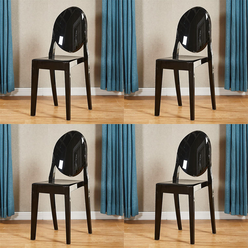 Contemporary Modern Acrylic Dining Room Side Chair Open Back Chair Black 4 Piece Set Clearhalo ' kitchen&dining_furn' 'Dining Chairs' 'Dining Tables & Seating' 'dining_chair' 'furn' 'furn_dining_chair' 'Furniture' 'furniture_dining_chair' 'Kitchen & Dining Furniture' 'kitchen' 4451068