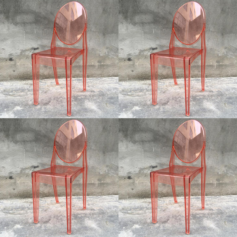 Contemporary Modern Acrylic Dining Room Side Chair Open Back Chair Pink 4 Piece Set Clearhalo ' kitchen&dining_furn' 'Dining Chairs' 'Dining Tables & Seating' 'dining_chair' 'furn' 'furn_dining_chair' 'Furniture' 'furniture_dining_chair' 'Kitchen & Dining Furniture' 'kitchen' 4451071