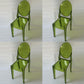 Contemporary Modern Acrylic Dining Room Side Chair Open Back Chair Green 4 Piece Set Clearhalo ' kitchen&dining_furn' 'Dining Chairs' 'Dining Tables & Seating' 'dining_chair' 'furn' 'furn_dining_chair' 'Furniture' 'furniture_dining_chair' 'Kitchen & Dining Furniture' 'kitchen' 4451073