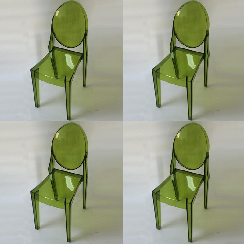 Contemporary Modern Acrylic Dining Room Side Chair Open Back Chair Green 4 Piece Set Clearhalo ' kitchen&dining_furn' 'Dining Chairs' 'Dining Tables & Seating' 'dining_chair' 'furn' 'furn_dining_chair' 'Furniture' 'furniture_dining_chair' 'Kitchen & Dining Furniture' 'kitchen' 4451073