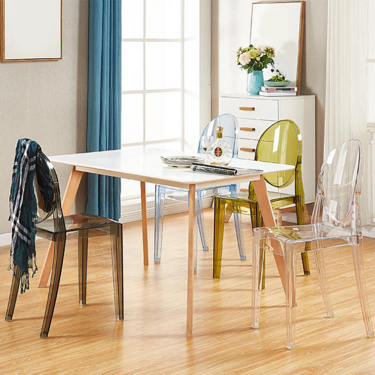 Contemporary Modern Acrylic Dining Room Side Chair Open Back Chair Clearhalo ' kitchen&dining_furn' 'Dining Chairs' 'Dining Tables & Seating' 'dining_chair' 'furn' 'furn_dining_chair' 'Furniture' 'furniture_dining_chair' 'Kitchen & Dining Furniture' 'kitchen' 4451074