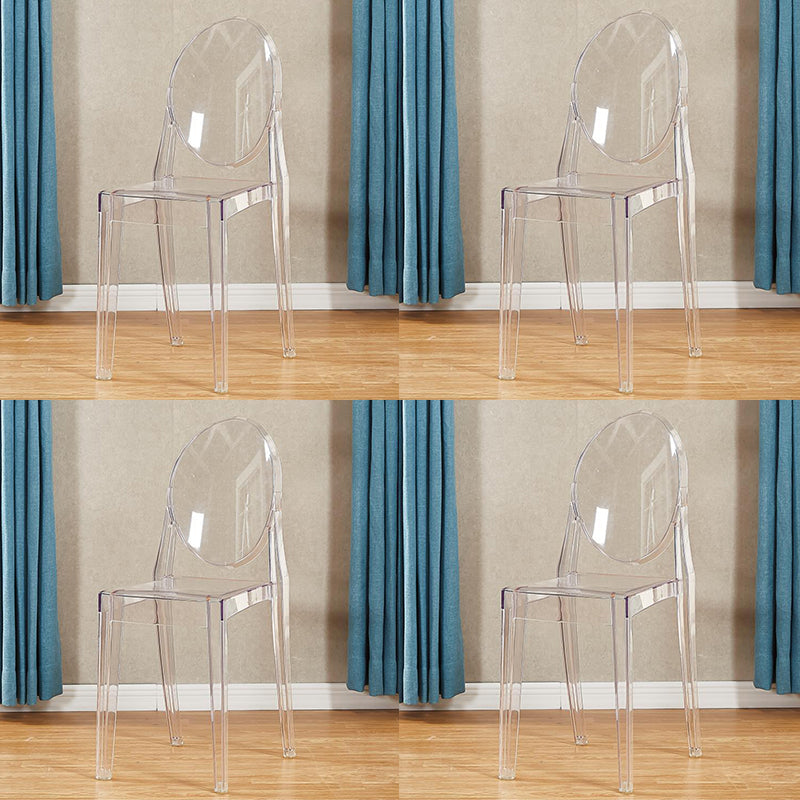Contemporary Modern Acrylic Dining Room Side Chair Open Back Chair Clear 4 Piece Set Clearhalo ' kitchen&dining_furn' 'Dining Chairs' 'Dining Tables & Seating' 'dining_chair' 'furn' 'furn_dining_chair' 'Furniture' 'furniture_dining_chair' 'Kitchen & Dining Furniture' 'kitchen' 4451075