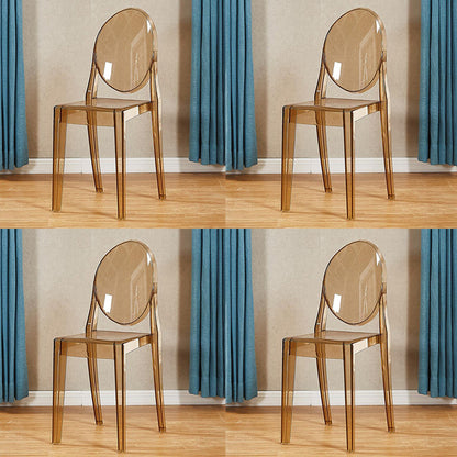 Contemporary Modern Acrylic Dining Room Side Chair Open Back Chair Amber 4 Piece Set Clearhalo ' kitchen&dining_furn' 'Dining Chairs' 'Dining Tables & Seating' 'dining_chair' 'furn' 'furn_dining_chair' 'Furniture' 'furniture_dining_chair' 'Kitchen & Dining Furniture' 'kitchen' 4451077