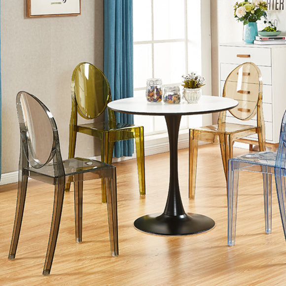 Contemporary Modern Acrylic Dining Room Side Chair Open Back Chair Clearhalo ' kitchen&dining_furn' 'Dining Chairs' 'Dining Tables & Seating' 'dining_chair' 'furn' 'furn_dining_chair' 'Furniture' 'furniture_dining_chair' 'Kitchen & Dining Furniture' 'kitchen' 4451082