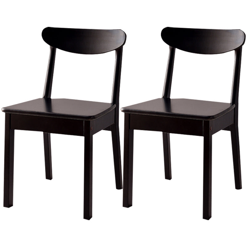 Scandinavian Rubberwood Open Back Side Chair Natural Wood Dining Chair Black 2 Piece Set Clearhalo ' kitchen&dining_furn' 'Dining Chairs' 'Dining Tables & Seating' 'dining_chair' 'furn' 'furn_dining_chair' 'Furniture' 'furniture_dining_chair' 'Kitchen & Dining Furniture' 'kitchen' 4451085