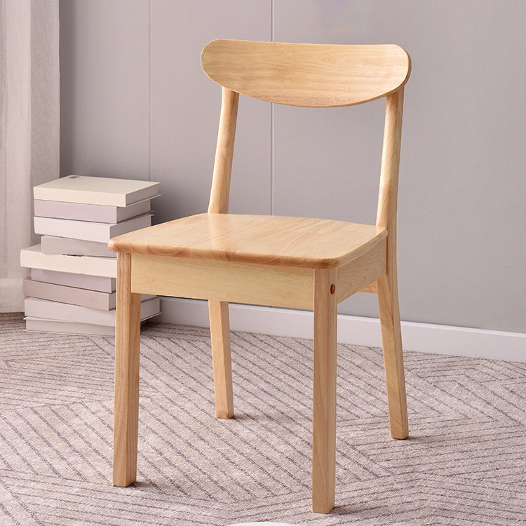 Scandinavian Rubberwood Open Back Side Chair Natural Wood Dining Chair Clearhalo ' kitchen&dining_furn' 'Dining Chairs' 'Dining Tables & Seating' 'dining_chair' 'furn' 'furn_dining_chair' 'Furniture' 'furniture_dining_chair' 'Kitchen & Dining Furniture' 'kitchen' 4451088