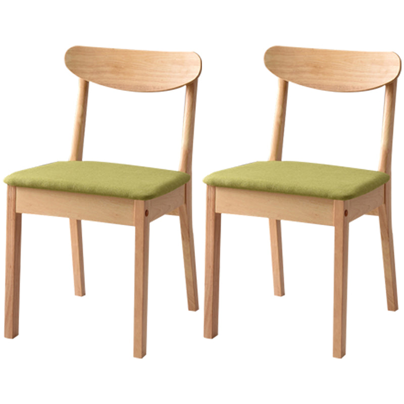 Scandinavian Rubberwood Open Back Side Chair Natural Wood Dining Chair Green 2 Piece Set Clearhalo ' kitchen&dining_furn' 'Dining Chairs' 'Dining Tables & Seating' 'dining_chair' 'furn' 'furn_dining_chair' 'Furniture' 'furniture_dining_chair' 'Kitchen & Dining Furniture' 'kitchen' 4451089