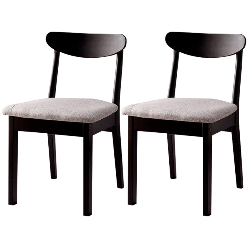 Scandinavian Rubberwood Open Back Side Chair Natural Wood Dining Chair Black-Gray 2 Piece Set Clearhalo ' kitchen&dining_furn' 'Dining Chairs' 'Dining Tables & Seating' 'dining_chair' 'furn' 'furn_dining_chair' 'Furniture' 'furniture_dining_chair' 'Kitchen & Dining Furniture' 'kitchen' 4451094