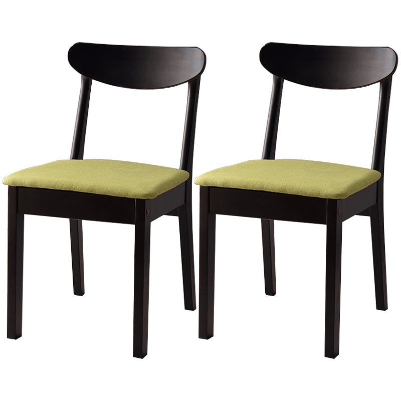 Scandinavian Rubberwood Open Back Side Chair Natural Wood Dining Chair Black Green 2 Piece Set Clearhalo ' kitchen&dining_furn' 'Dining Chairs' 'Dining Tables & Seating' 'dining_chair' 'furn' 'furn_dining_chair' 'Furniture' 'furniture_dining_chair' 'Kitchen & Dining Furniture' 'kitchen' 4451096