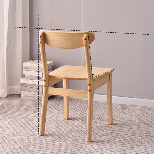 Scandinavian Rubberwood Open Back Side Chair Natural Wood Dining Chair Clearhalo ' kitchen&dining_furn' 'Dining Chairs' 'Dining Tables & Seating' 'dining_chair' 'furn' 'furn_dining_chair' 'Furniture' 'furniture_dining_chair' 'Kitchen & Dining Furniture' 'kitchen' 4451101