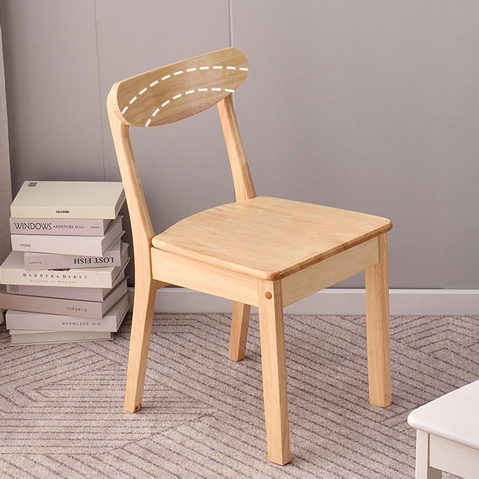 Scandinavian Rubberwood Open Back Side Chair Natural Wood Dining Chair Clearhalo ' kitchen&dining_furn' 'Dining Chairs' 'Dining Tables & Seating' 'dining_chair' 'furn' 'furn_dining_chair' 'Furniture' 'furniture_dining_chair' 'Kitchen & Dining Furniture' 'kitchen' 4451104