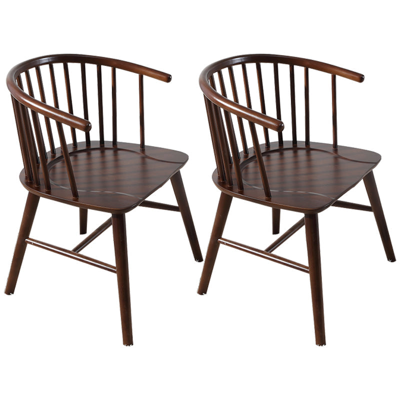 Contemporary Restaurant Dining Arm Chair Wood Windsor Back Dining Chair Walnut 2 Piece Set Clearhalo ' kitchen&dining_furn' 'Dining Chairs' 'Dining Tables & Seating' 'dining_chair' 'furn' 'furn_dining_chair' 'Furniture' 'furniture_dining_chair' 'Kitchen & Dining Furniture' 'kitchen' 4451151
