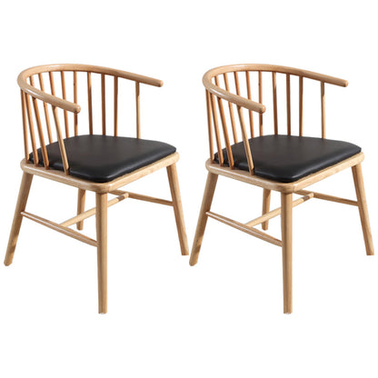 Contemporary Restaurant Dining Arm Chair Wood Windsor Back Dining Chair Natural Wood Black 2 Piece Set Clearhalo ' kitchen&dining_furn' 'Dining Chairs' 'Dining Tables & Seating' 'dining_chair' 'furn' 'furn_dining_chair' 'Furniture' 'furniture_dining_chair' 'Kitchen & Dining Furniture' 'kitchen' 4451153