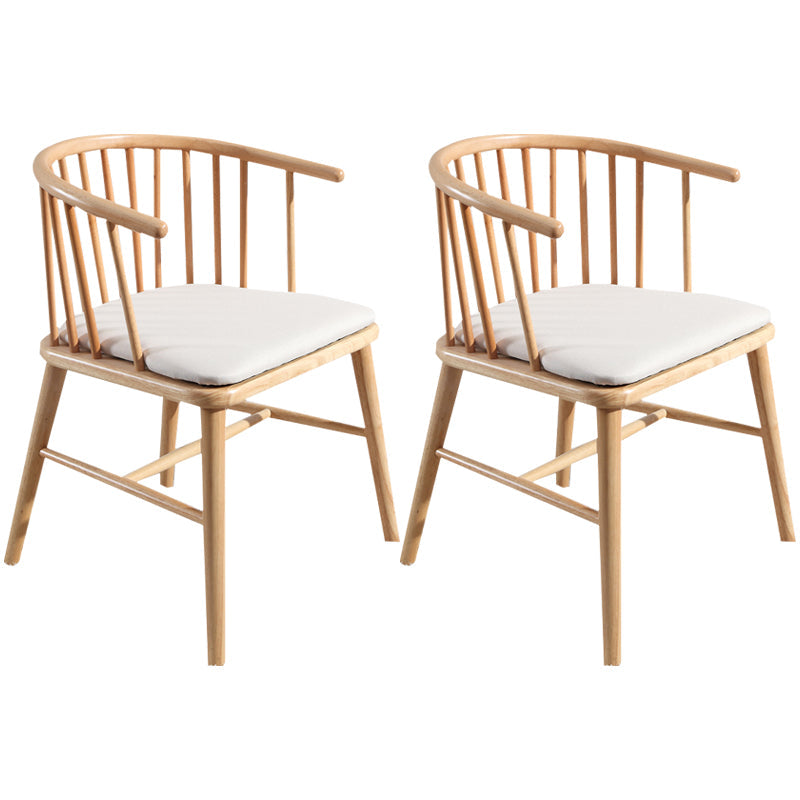 Contemporary Restaurant Dining Arm Chair Wood Windsor Back Dining Chair Natural Wood White 2 Piece Set Clearhalo ' kitchen&dining_furn' 'Dining Chairs' 'Dining Tables & Seating' 'dining_chair' 'furn' 'furn_dining_chair' 'Furniture' 'furniture_dining_chair' 'Kitchen & Dining Furniture' 'kitchen' 4451155