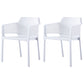 Contemporary Dining and Accent Chairs Matte Finish Plastic Solid Back Arm Chair White 2 Piece Set Clearhalo ' kitchen&dining_furn' 'Dining Chairs' 'Dining Tables & Seating' 'dining_chair' 'furn' 'furn_dining_chair' 'Furniture' 'furniture_dining_chair' 'Kitchen & Dining Furniture' 'kitchen' 4451165