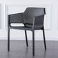 Contemporary Dining and Accent Chairs Matte Finish Plastic Solid Back Arm Chair Black 1 Piece Clearhalo ' kitchen&dining_furn' 'Dining Chairs' 'Dining Tables & Seating' 'dining_chair' 'furn' 'furn_dining_chair' 'Furniture' 'furniture_dining_chair' 'Kitchen & Dining Furniture' 'kitchen' 4451175