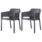 Contemporary Dining and Accent Chairs Matte Finish Plastic Solid Back Arm Chair Black 2 Piece Set Clearhalo ' kitchen&dining_furn' 'Dining Chairs' 'Dining Tables & Seating' 'dining_chair' 'furn' 'furn_dining_chair' 'Furniture' 'furniture_dining_chair' 'Kitchen & Dining Furniture' 'kitchen' 4451177
