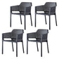 Contemporary Dining and Accent Chairs Matte Finish Plastic Solid Back Arm Chair Black 4 Piece Set Clearhalo ' kitchen&dining_furn' 'Dining Chairs' 'Dining Tables & Seating' 'dining_chair' 'furn' 'furn_dining_chair' 'Furniture' 'furniture_dining_chair' 'Kitchen & Dining Furniture' 'kitchen' 4451179