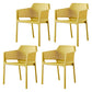 Contemporary Dining and Accent Chairs Matte Finish Plastic Solid Back Arm Chair Yellow 4 Piece Set Clearhalo ' kitchen&dining_furn' 'Dining Chairs' 'Dining Tables & Seating' 'dining_chair' 'furn' 'furn_dining_chair' 'Furniture' 'furniture_dining_chair' 'Kitchen & Dining Furniture' 'kitchen' 4451186