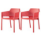 Contemporary Dining and Accent Chairs Matte Finish Plastic Solid Back Arm Chair Red 2 Piece Set Clearhalo ' kitchen&dining_furn' 'Dining Chairs' 'Dining Tables & Seating' 'dining_chair' 'furn' 'furn_dining_chair' 'Furniture' 'furniture_dining_chair' 'Kitchen & Dining Furniture' 'kitchen' 4451189