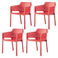 Contemporary Dining and Accent Chairs Matte Finish Plastic Solid Back Arm Chair Red 4 Piece Set Clearhalo ' kitchen&dining_furn' 'Dining Chairs' 'Dining Tables & Seating' 'dining_chair' 'furn' 'furn_dining_chair' 'Furniture' 'furniture_dining_chair' 'Kitchen & Dining Furniture' 'kitchen' 4451191