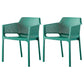 Contemporary Dining and Accent Chairs Matte Finish Plastic Solid Back Arm Chair Green 2 Piece Set Clearhalo ' kitchen&dining_furn' 'Dining Chairs' 'Dining Tables & Seating' 'dining_chair' 'furn' 'furn_dining_chair' 'Furniture' 'furniture_dining_chair' 'Kitchen & Dining Furniture' 'kitchen' 4451197