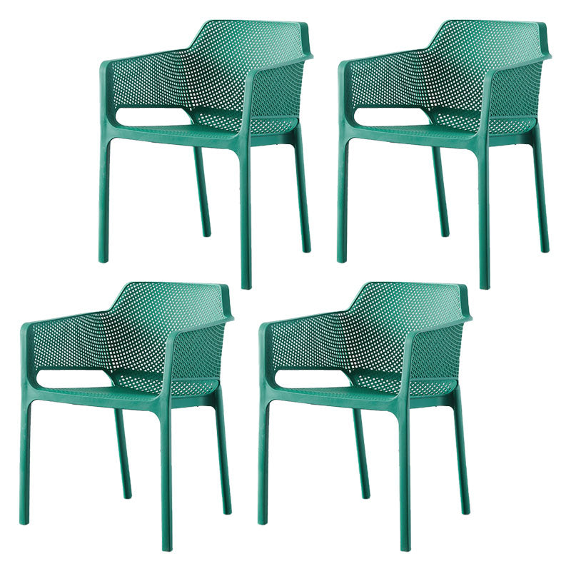 Contemporary Dining and Accent Chairs Matte Finish Plastic Solid Back Arm Chair Green 4 Piece Set Clearhalo ' kitchen&dining_furn' 'Dining Chairs' 'Dining Tables & Seating' 'dining_chair' 'furn' 'furn_dining_chair' 'Furniture' 'furniture_dining_chair' 'Kitchen & Dining Furniture' 'kitchen' 4451198