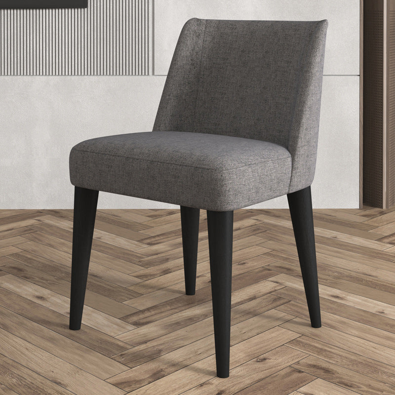 Contemporary Indoor-Outdoor Side Chair Wingback Dining Chair with Wood Legs Gray Black 1 Piece Clearhalo ' kitchen&dining_furn' 'Dining Chairs' 'Dining Tables & Seating' 'dining_chair' 'Furniture' 'furniture_dining_chair' 'Kitchen & Dining Furniture' 'kitchen' 4451207