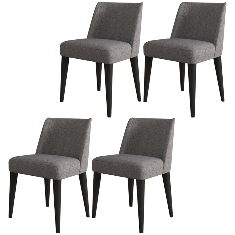Contemporary Indoor-Outdoor Side Chair Wingback Dining Chair with Wood Legs Gray Black Set of 4 Clearhalo ' kitchen&dining_furn' 'Dining Chairs' 'Dining Tables & Seating' 'dining_chair' 'Furniture' 'furniture_dining_chair' 'Kitchen & Dining Furniture' 'kitchen' 4451210