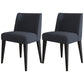 Contemporary Indoor-Outdoor Side Chair Wingback Dining Chair with Wood Legs Black-Dark Gray Set of 2 Clearhalo ' kitchen&dining_furn' 'Dining Chairs' 'Dining Tables & Seating' 'dining_chair' 'Furniture' 'furniture_dining_chair' 'Kitchen & Dining Furniture' 'kitchen' 4451215