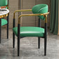 Contemporary Conference Room Arm Chair Open Back Matte Finish Upholstered Dining Chair Dark Green 1 Piece Clearhalo ' kitchen&dining_furn' 'Dining Chairs' 'Dining Tables & Seating' 'dining_chair' 'furn' 'furn_dining_chair' 'Furniture' 'furniture_dining_chair' 'Kitchen & Dining Furniture' 'kitchen' 4451228