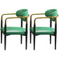 Contemporary Conference Room Arm Chair Open Back Matte Finish Upholstered Dining Chair Dark Green 2 Piece Set Clearhalo ' kitchen&dining_furn' 'Dining Chairs' 'Dining Tables & Seating' 'dining_chair' 'furn' 'furn_dining_chair' 'Furniture' 'furniture_dining_chair' 'Kitchen & Dining Furniture' 'kitchen' 4451231