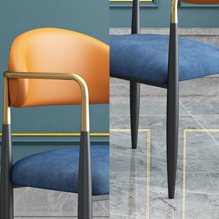 Contemporary Conference Room Arm Chair Open Back Matte Finish Upholstered Dining Chair Clearhalo ' kitchen&dining_furn' 'Dining Chairs' 'Dining Tables & Seating' 'dining_chair' 'furn' 'furn_dining_chair' 'Furniture' 'furniture_dining_chair' 'Kitchen & Dining Furniture' 'kitchen' 4451233